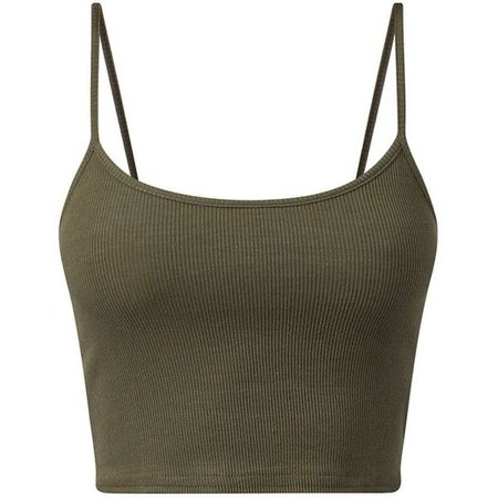 olive green thin strap top