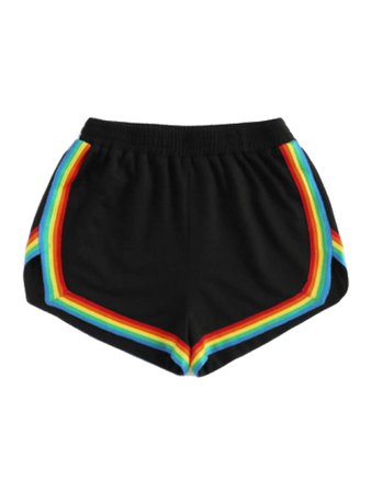 black shorts w/ rainbow details