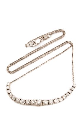 18K White Gold And Diamond Necklace by Maria Jose Jewelry | Moda Operandi