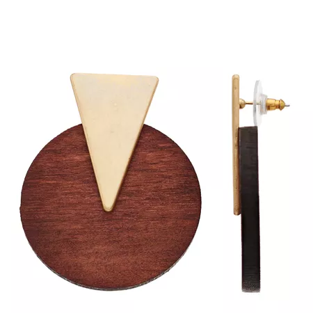 SONOMA Goods for Life™ Gold Tone Triangle Circular Post Drop Earrings