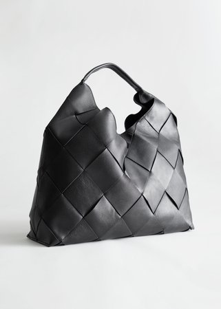Braided Leather Tote Bag - Black - Totes - & Other Stories