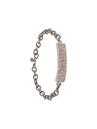 Jemma Sands 14Kt White Gold Angeles Diamond Id Bar Bracelet B2510JG | Farfetch