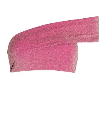 Baobab Goa One-Shoulder Lurex Bikini Top in pink | INTERMIX®
