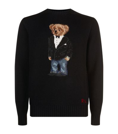 Ralph Lauren Knitted Polo Bear In Suit Sweater in Black for Men