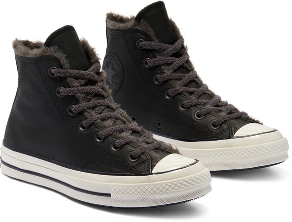 Chuck Taylor(R) All Star(R) 70 High Top Sneaker with Faux Fur Trim