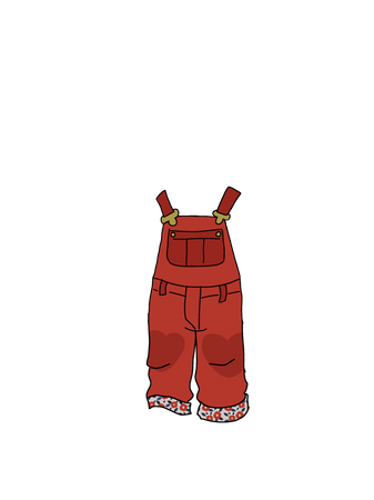 cartoon kids overalls- red boden
