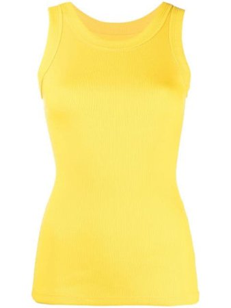 Styland fitted tank top yellow SS21T01820421 - Farfetch