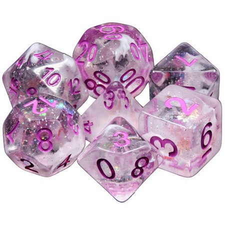 Pink Memory sparkly pink/purple glitter dice 7 Piece | Etsy