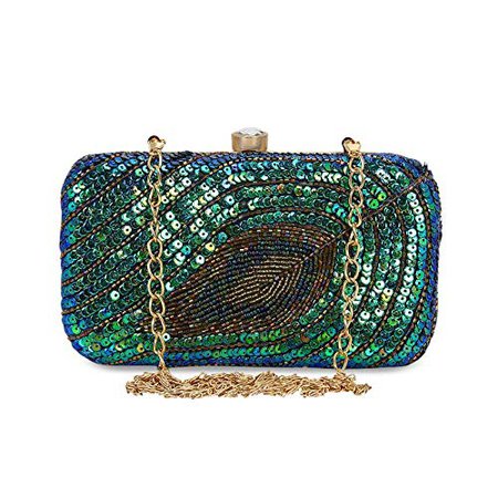 Worthyy Enterprises Women Embroidery Party Green Clutch: Amazon.in: Shoes & Handbags