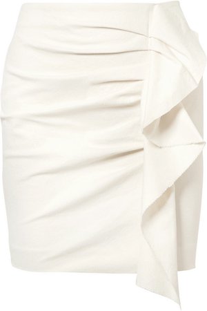 Isabel Marant | Lefly ruffled cotton-blend mini skirt | NET-A-PORTER.COM