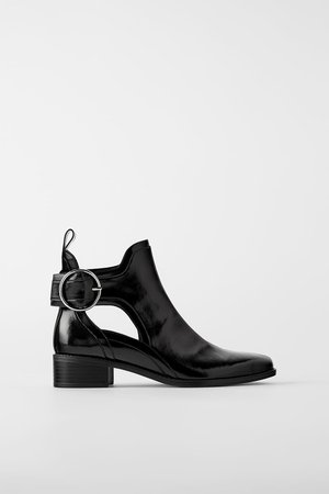 LOW-HEEL CUT-OUT ANKLE BOOTS WITH BUCKLE DETAIL-SHOES-TRF-SHOES & BAGS | ZARA United Kingdom