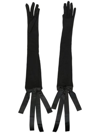 Isabel Sanchis Silk bow-tie Opera Gloves - Farfetch
