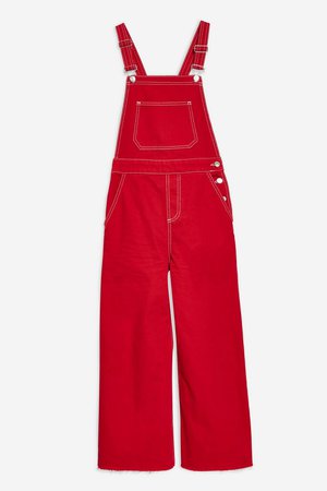 WIDE LEG OVERALL RED
