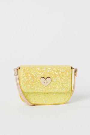 Glittery Shoulder Bag - Yellow