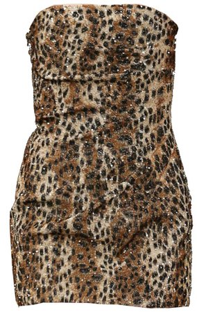 Saint Laurent Leopard Bandeau Dress