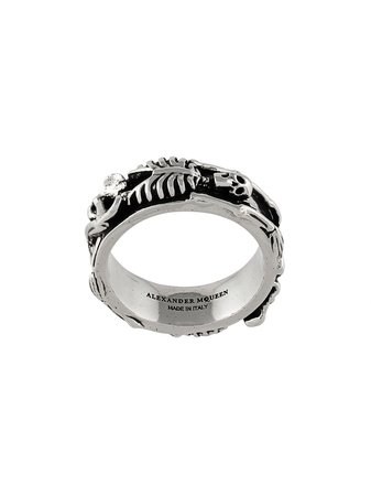 Shop Alexander McQueen skeleton ring with Express Delivery - FARFETCH