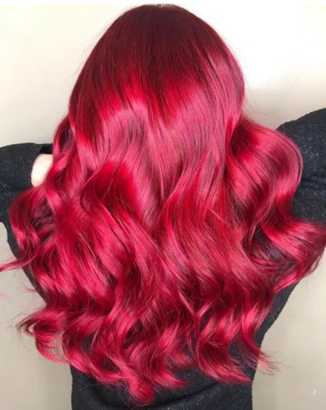 bright curly wavy red hair