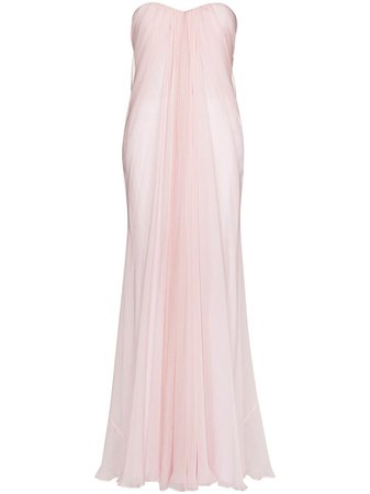 Shop pink Alexander McQueen strapless flared gown with Express Delivery - Farfetch