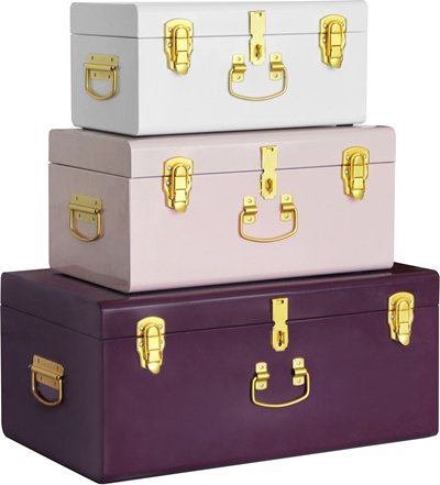 Kjøp Petite Déco Oppbevaringskasser Koffert 3-Pack, Rosa | Jollyroom