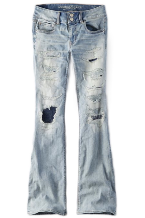 jeans ripped low rise waist denim pants