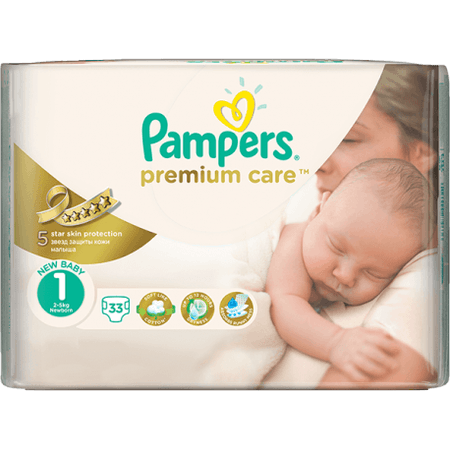 Pampers Premium Care 2-5 kg Newborn 33 szt