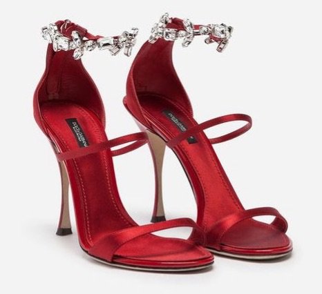 d&g silk red shoes