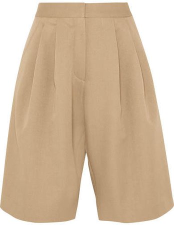 OCHI - Pleated Tencel-blend Shorts - Brown