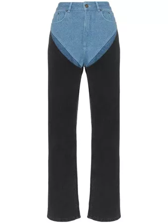 Y / Project two-tone reconstructed denim jeans $510 - Buy SS19 Online - Fast Global Delivery, Price