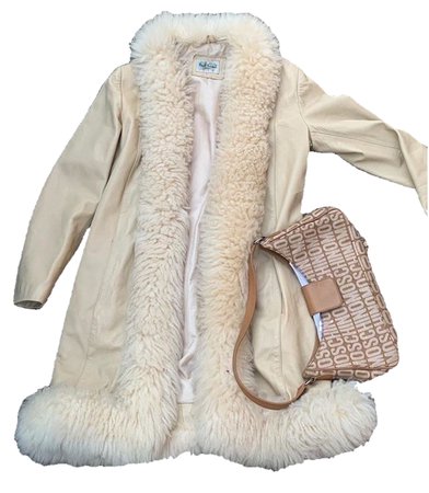 white fur trim coat