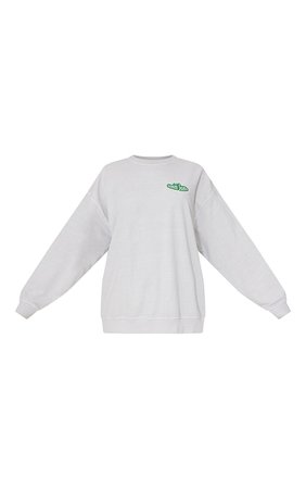 Cream Aries Season Contrast Washed Sweatshirt | PrettyLittleThing USA