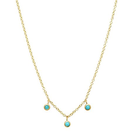Jennifer Meyer Gold Turquoise Necklace - Meghan's Mirror