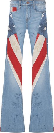 Tre by Natalie Ratabesi Marianne High-Rise Patchwork Wide-Leg Jeans