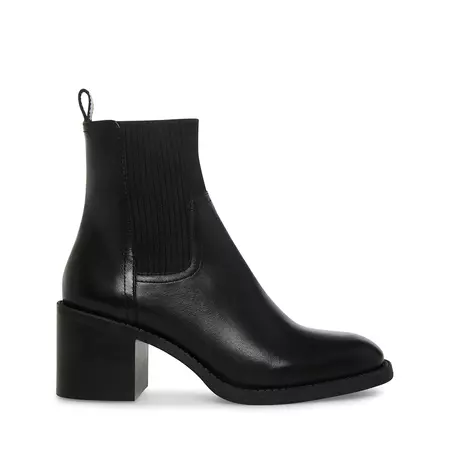 Admire Black Leather Booties - Steve Madden