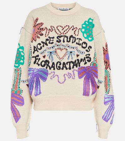 Acne Studios - Jacquard cotton-blend sweater | Mytheresa