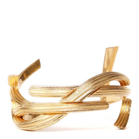Saint Laurent Rigid Monogram Brass Bracelet