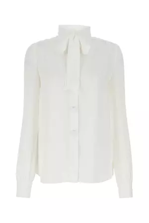 Moschino Bow-Tie Buttoned Blouse – Cettire