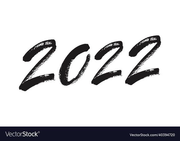 Happy new year 2022 calligraphy ink lettering Vector Image