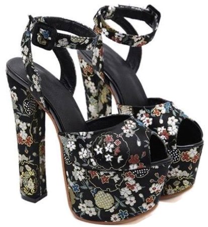 floral platform heels