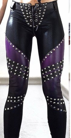 black and purple bottoms