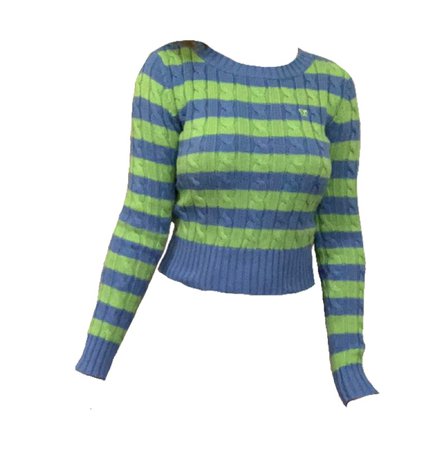 green blue 90s 2000s y2k long sleeve knitted sweater