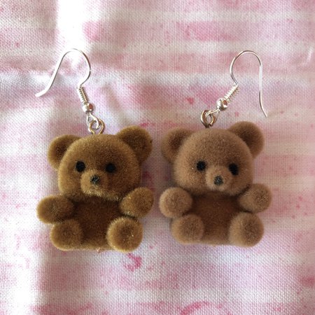 fuzzy teddy bear earrings - Google Search
