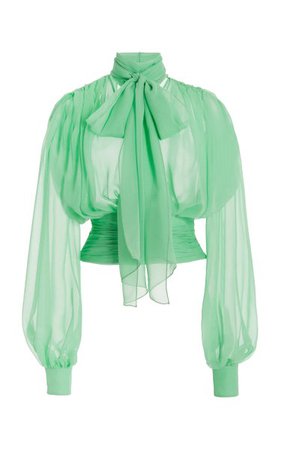 Silk Chiffon Blouse By Oscar De La Renta | Moda Operandi