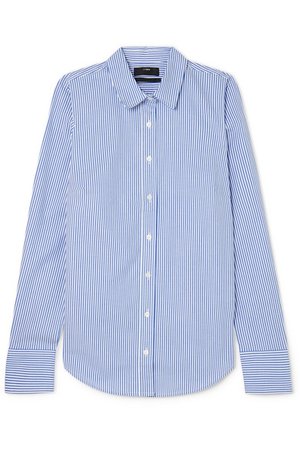 J.Crew | Perfect striped cotton-blend poplin shirt | NET-A-PORTER.COM