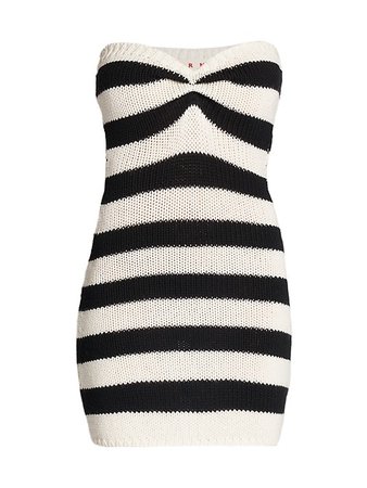 Shop Marni Striped Wool Strapless Minidress | Saks Fifth Avenue
