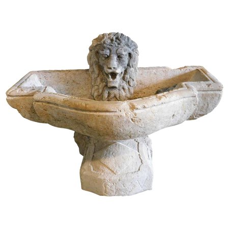Antique Fountain Basin in Pink Marble with Masheron, '700 Italy For Sale at 1stDibs
