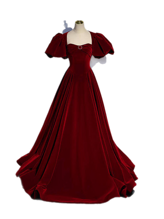 red merlot regency style dress gown