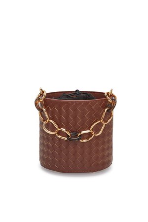 Woven Leather Florent Bucket Bag by Lizzie Fortunato for $55 | Rent the Runway