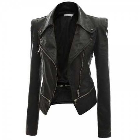 Women Black Leather Jacket | Asymmetrical Style