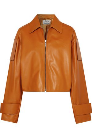 Acne Studios | Lozoa cropped leather jacket | NET-A-PORTER.COM