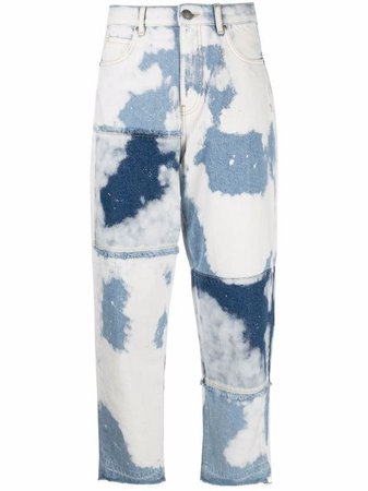 PINKO Bleached straight-leg Cropped Jeans - Farfetch